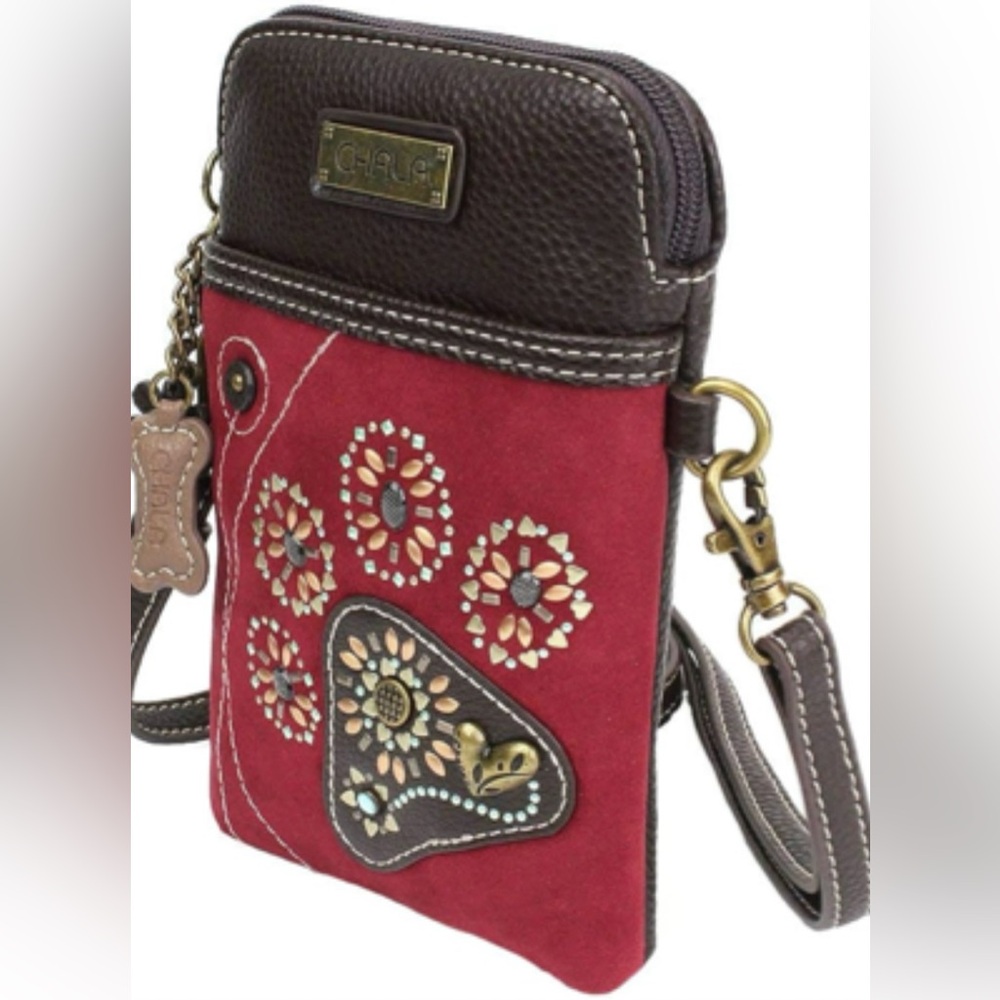 NWOT 🏷️ Dazzled Paw Print Cellphone Convertible Strap Crossbody Handbag